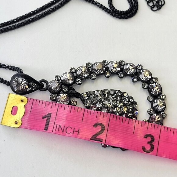 Crystal Teardrop Pendant Necklace Long Sweater Necklace - Picture 8 of 9